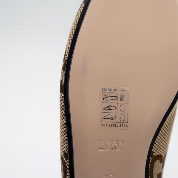 size 37G 7 US Gucci Jumbo GG Princetown Horsebit Mules Slip On Beige Brown - Picture 10 of 14